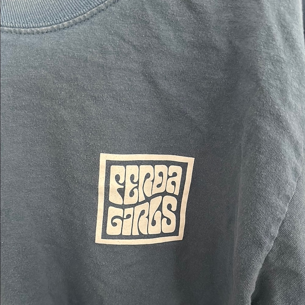 FERDA GIRLS Blue Long Sleeve Graphic Tee with Crew Neck - Picture 3 of 4